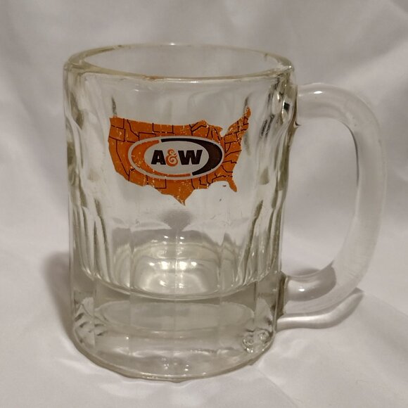 🎬 A & W  Small Glass Mug - Picture 1 of 8